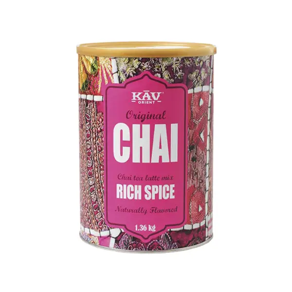 Latas de Kav Chai Latte Kav Rich Spice 1,36 Kg, Kav Chai Latte, SECO NoneKg de peso