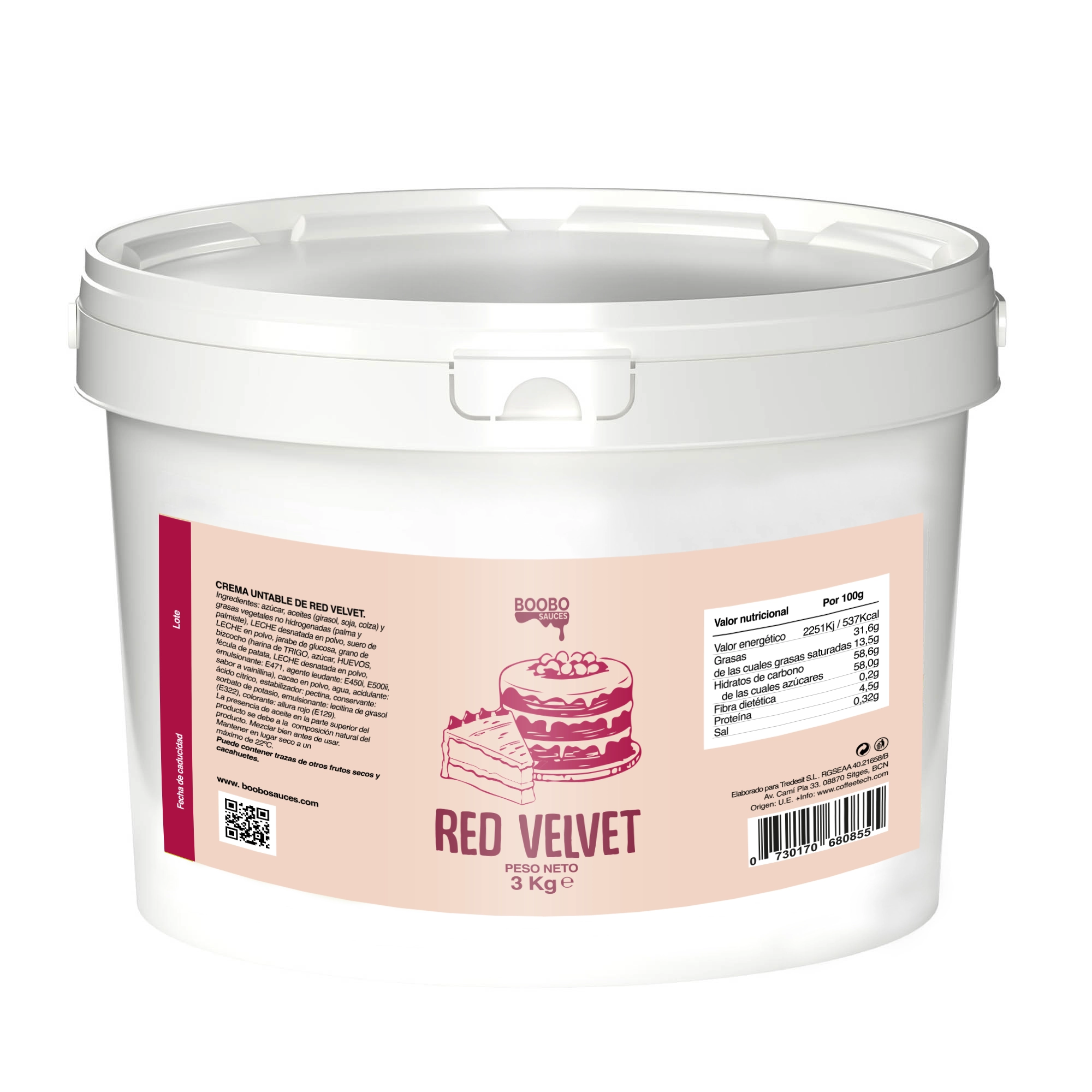 Unidades de CREMA RED VELVET BOOBO 3KG, Salsas y cremas, SECO NoneKg de peso