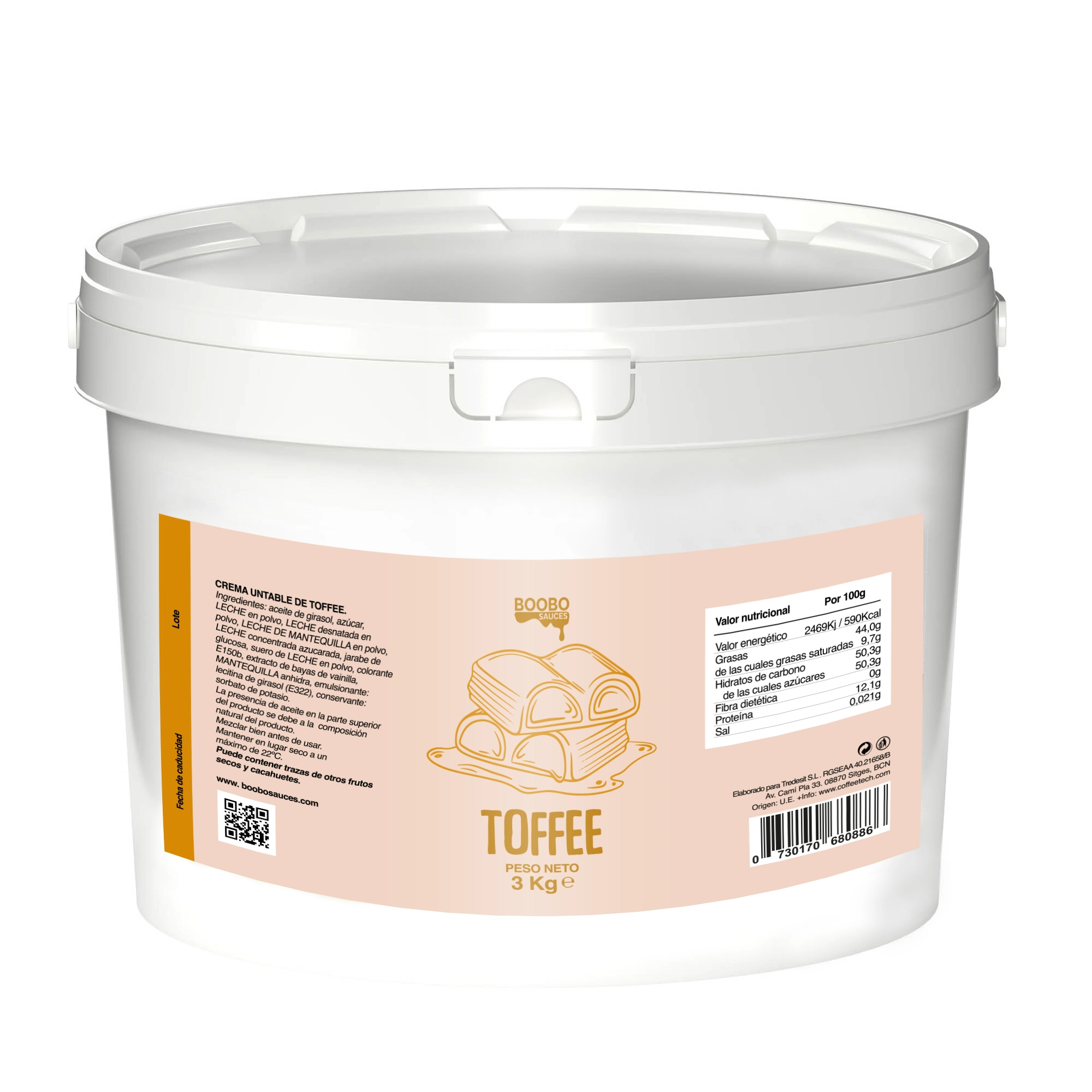 Unidades de CREMA CARAMELO (TOFFEE) BOOBO 3KG, Salsas y cremas, SECO NoneKg de peso